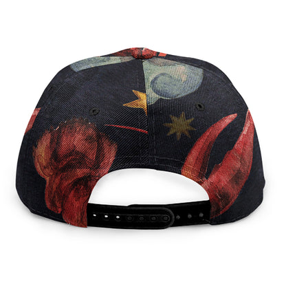 Watercolor Cancer Zodiac Sign Print Snapback Cap