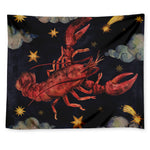 Watercolor Cancer Zodiac Sign Print Tapestry