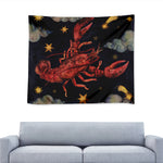 Watercolor Cancer Zodiac Sign Print Tapestry