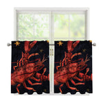 Watercolor Cancer Zodiac Sign Print Tier Curtains