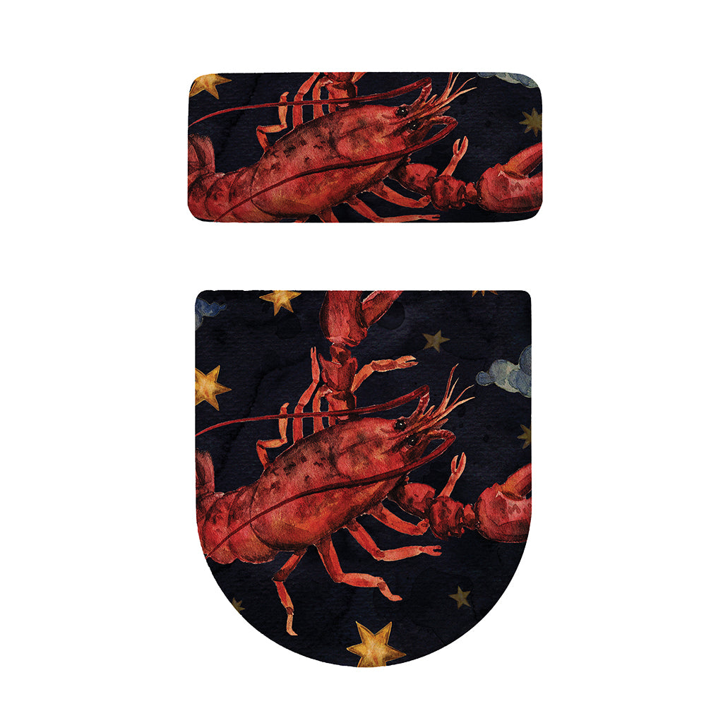 Watercolor Cancer Zodiac Sign Print Toilet Lid And Tank Cover Set