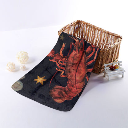 Watercolor Cancer Zodiac Sign Print Towel