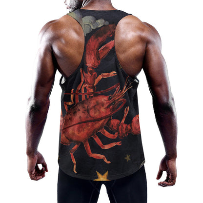 Watercolor Cancer Zodiac Sign Print Training Tank Top