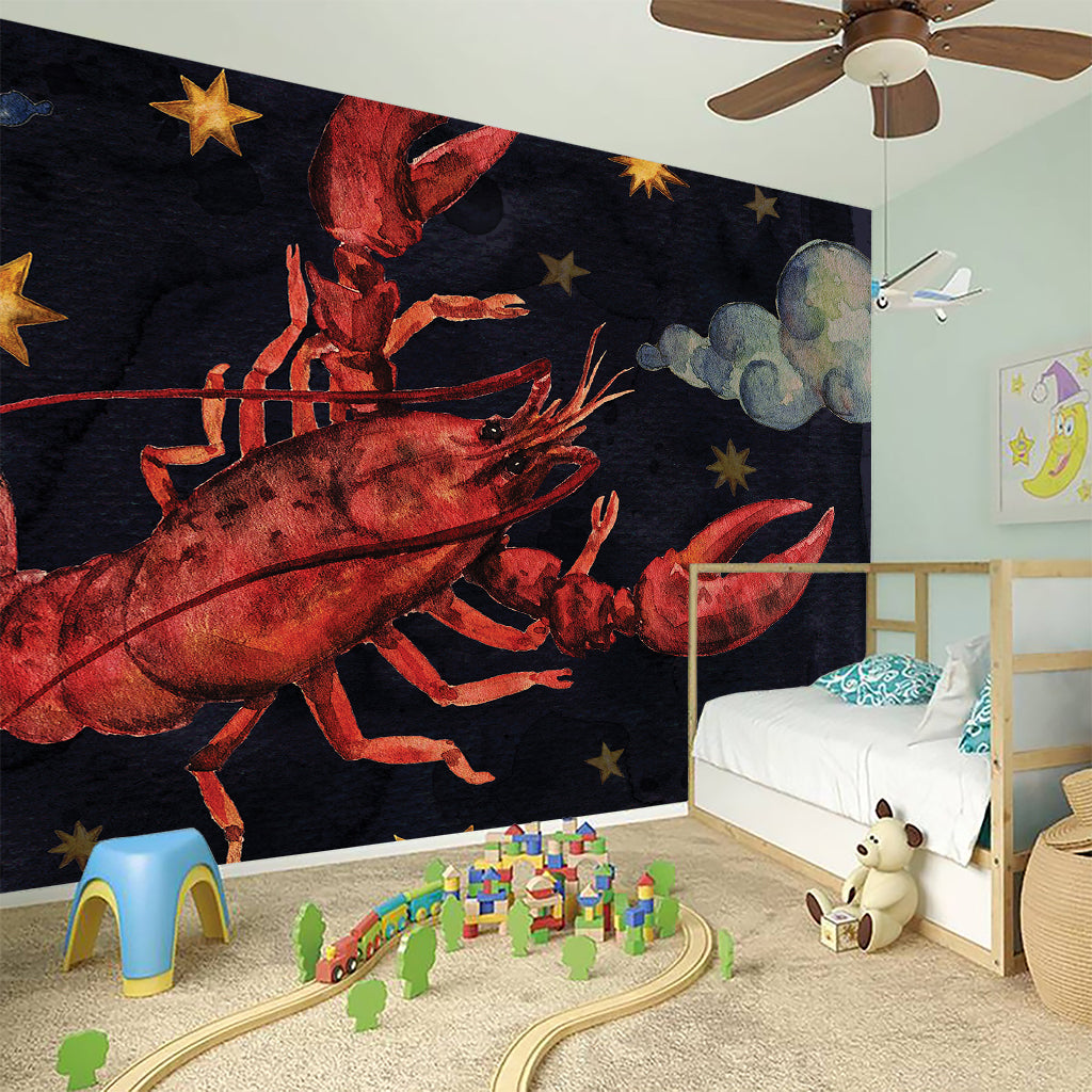 Watercolor Cancer Zodiac Sign Print Wall Sticker