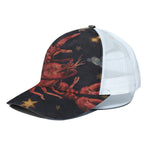 Watercolor Cancer Zodiac Sign Print White Mesh Trucker Cap