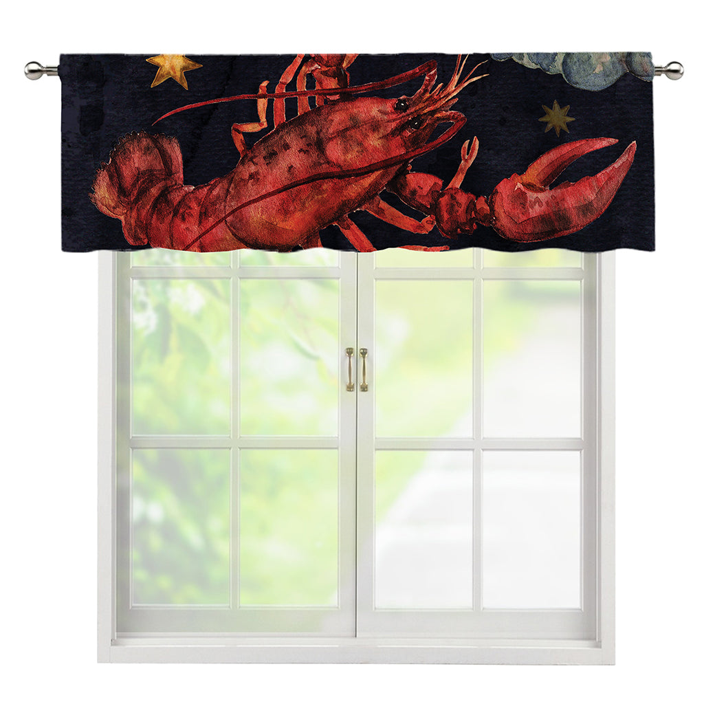 Watercolor Cancer Zodiac Sign Print Window Valance