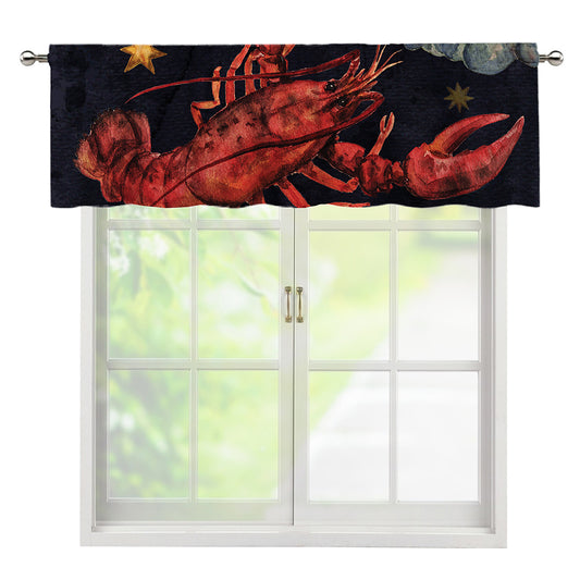 Watercolor Cancer Zodiac Sign Print Window Valance