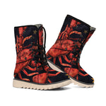 Watercolor Cancer Zodiac Sign Print Winter Boots