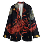 Watercolor Cancer Zodiac Sign Print Women's Blazer