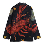 Watercolor Cancer Zodiac Sign Print Women's Cotton Blazer