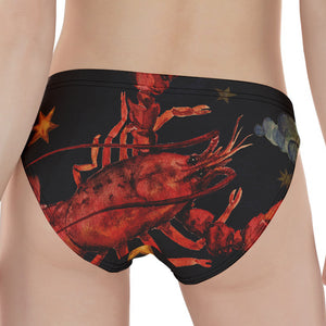 Watercolor Cancer Zodiac Sign Print Women's Panties