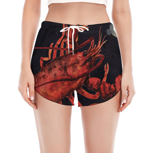 Watercolor Cancer Zodiac Sign Print Women's Split Running Shorts
