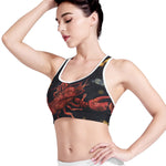 Watercolor Cancer Zodiac Sign Print Women's Sports Bra
