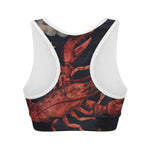 Watercolor Cancer Zodiac Sign Print Women's Sports Bra