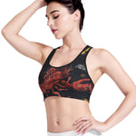 Watercolor Cancer Zodiac Sign Print Women's Sports Bra