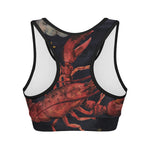 Watercolor Cancer Zodiac Sign Print Women's Sports Bra