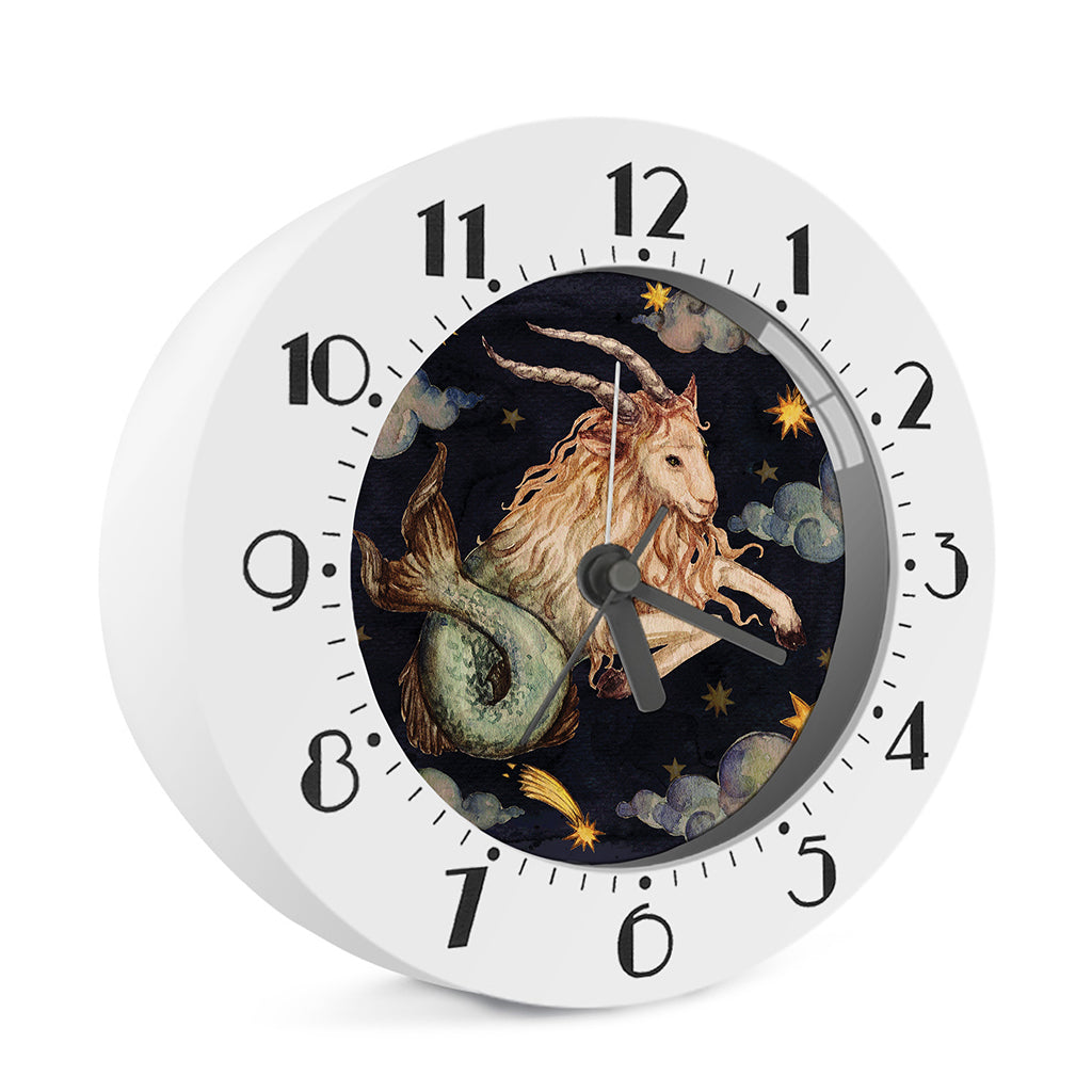 Watercolor Capricorn Zodiac Sign Print Alarm Clock