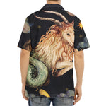 Watercolor Capricorn Zodiac Sign Print Aloha Shirt