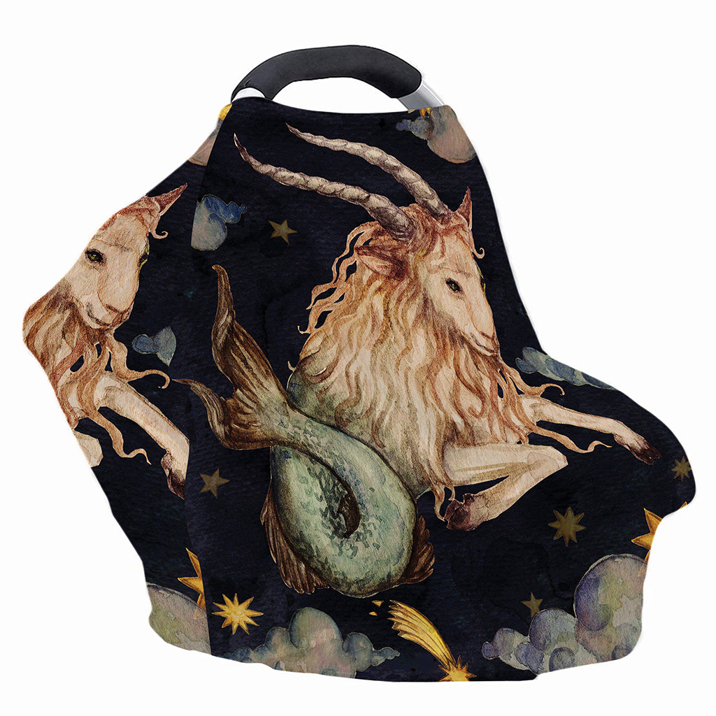 Watercolor Capricorn Zodiac Sign Print Baby Seat Cover