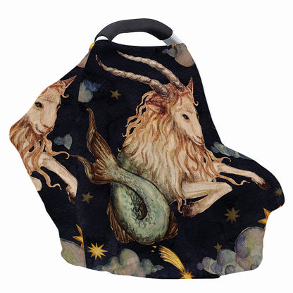 Watercolor Capricorn Zodiac Sign Print Baby Seat Cover