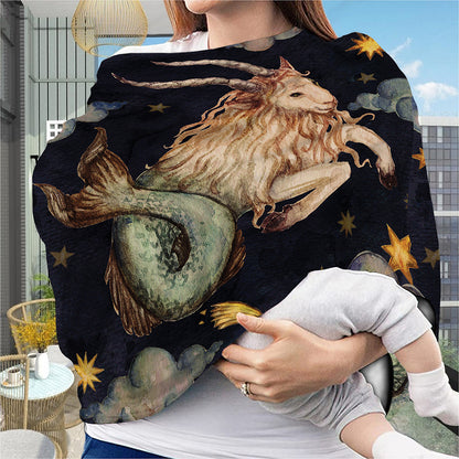 Watercolor Capricorn Zodiac Sign Print Baby Seat Cover