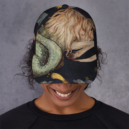 Watercolor Capricorn Zodiac Sign Print Baseball Cap