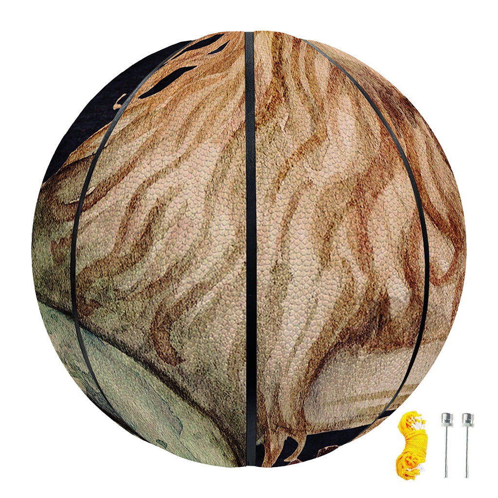 Watercolor Capricorn Zodiac Sign Print Basketball