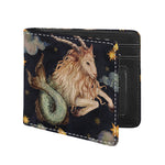 Watercolor Capricorn Zodiac Sign Print Bifold Wallet
