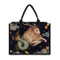 Watercolor Capricorn Zodiac Sign Print Canvas Tote Bag