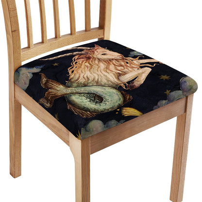Watercolor Capricorn Zodiac Sign Print Chair Cushion Cover