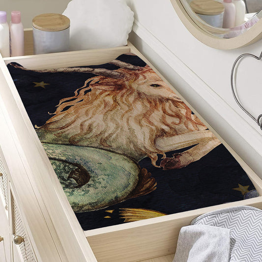 Watercolor Capricorn Zodiac Sign Print Changing Pad Cover