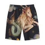 Watercolor Capricorn Zodiac Sign Print Cotton Shorts