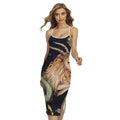 Watercolor Capricorn Zodiac Sign Print Cross Back Cami Dress