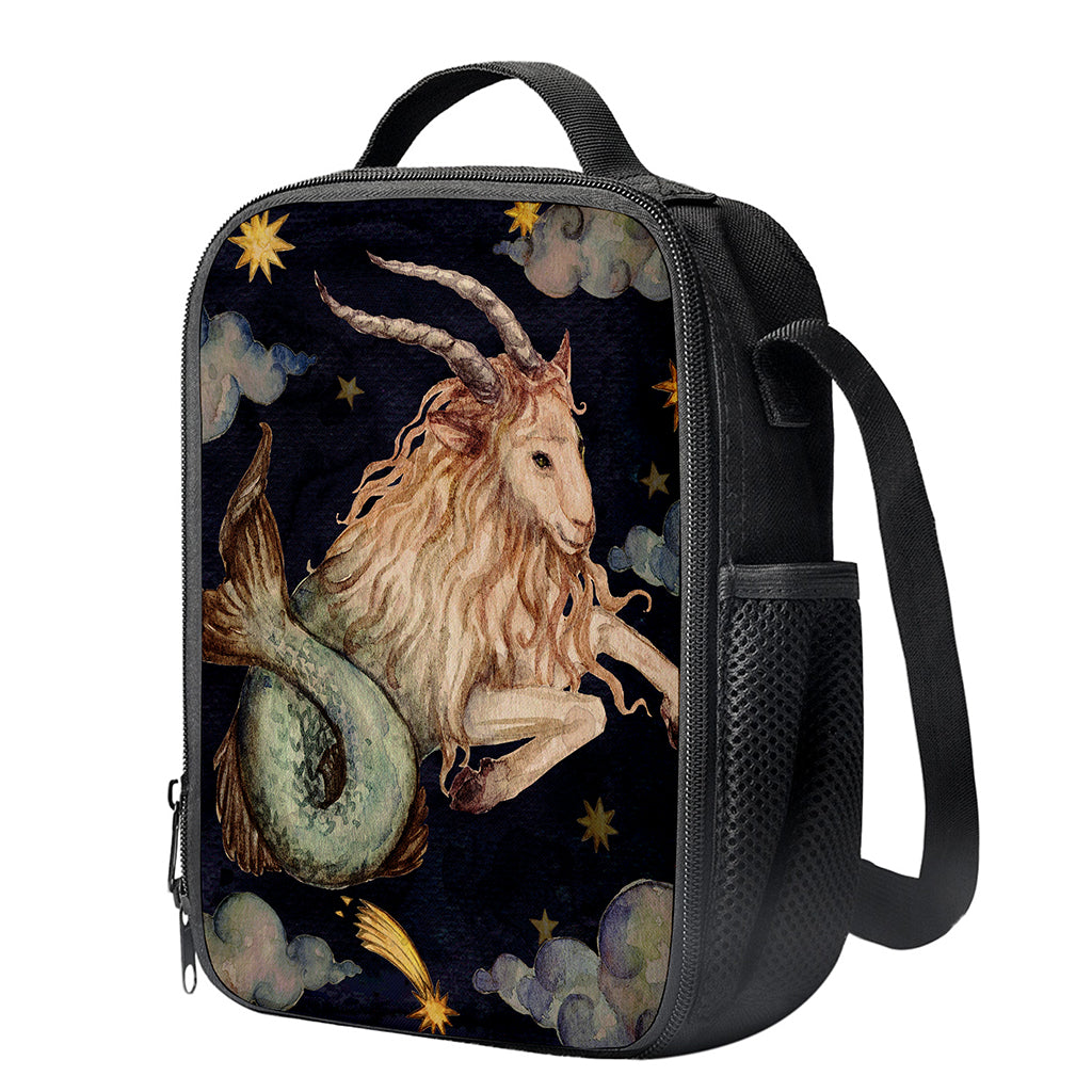 Watercolor Capricorn Zodiac Sign Print Crossbody Lunch Bag