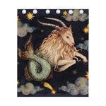 Watercolor Capricorn Zodiac Sign Print Curtain