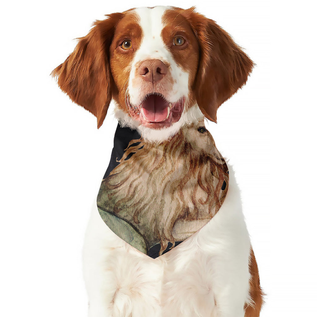 Watercolor Capricorn Zodiac Sign Print Dog Bandana