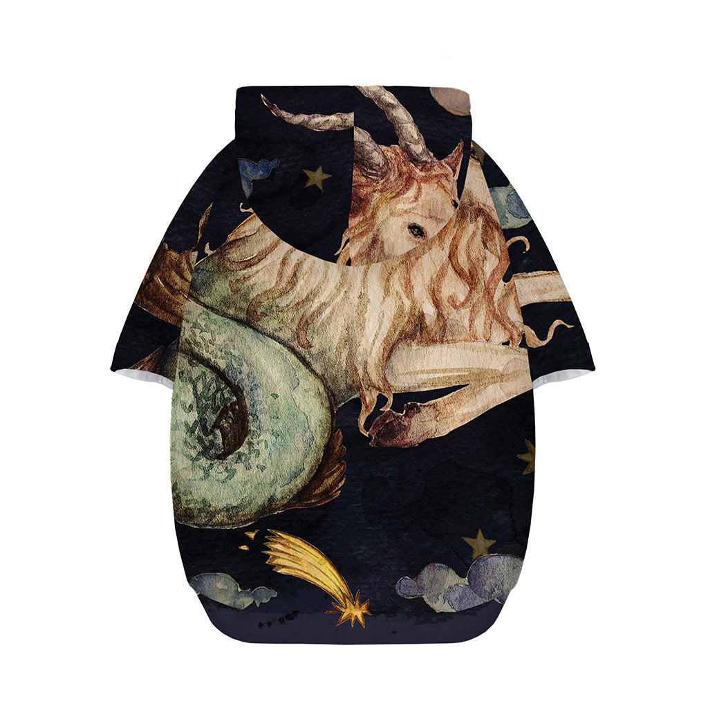 Watercolor Capricorn Zodiac Sign Print Dog Zip Up Hoodie