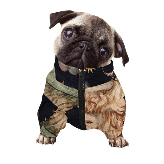 Watercolor Capricorn Zodiac Sign Print Dog Zip Up Jacket