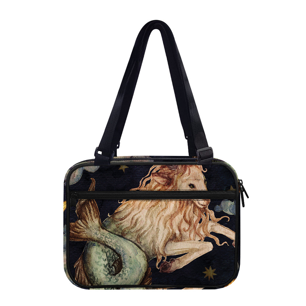 Watercolor Capricorn Zodiac Sign Print Double Strap Bible Bag