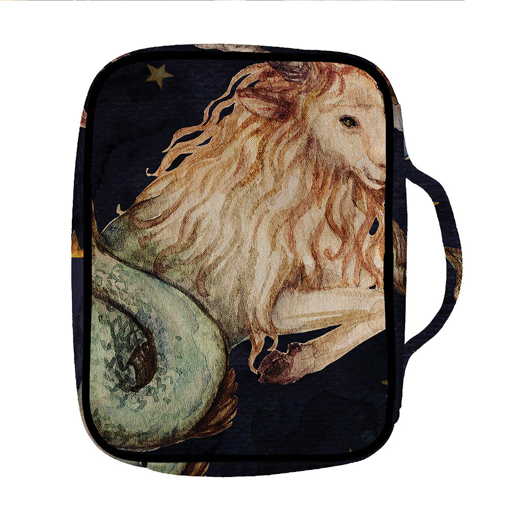 Watercolor Capricorn Zodiac Sign Print Front Pocket Bible Bag