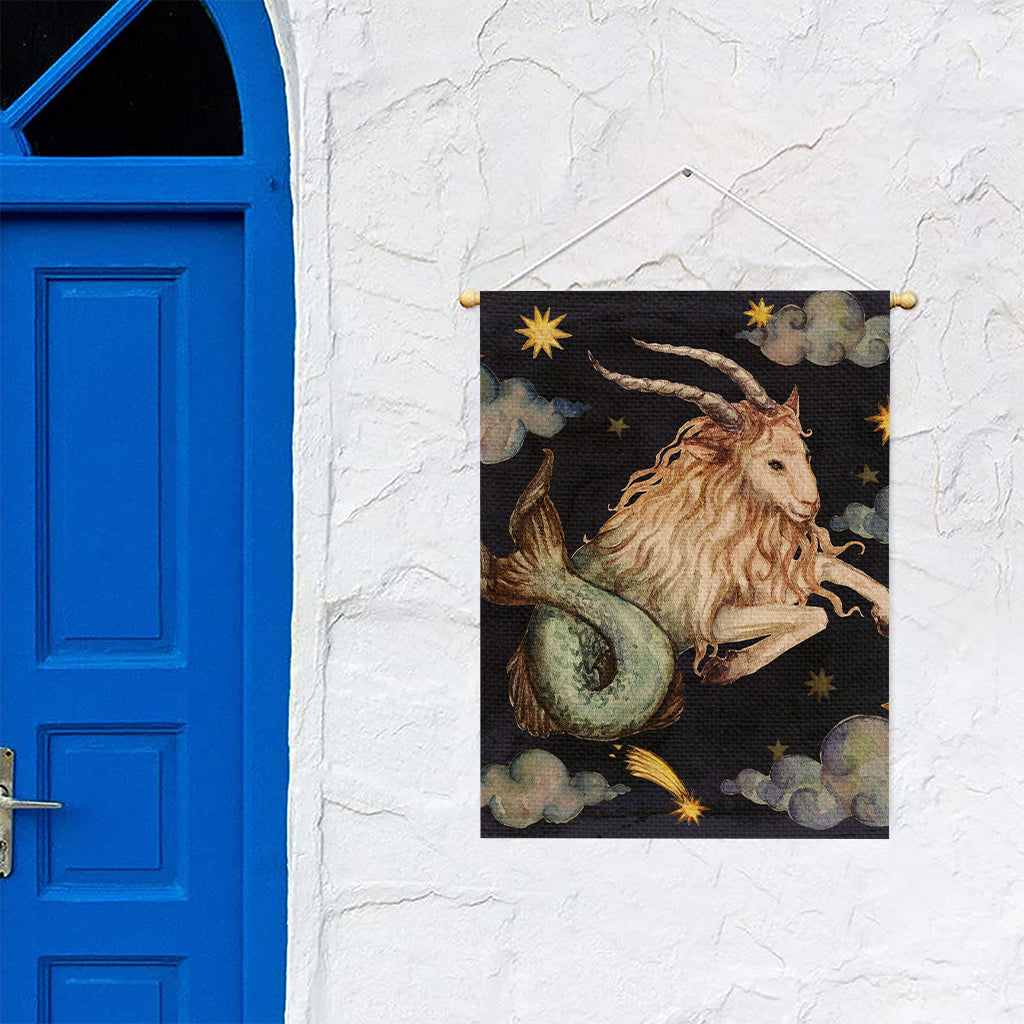 Watercolor Capricorn Zodiac Sign Print Garden Flag
