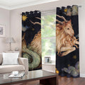 Watercolor Capricorn Zodiac Sign Print Grommet Curtains