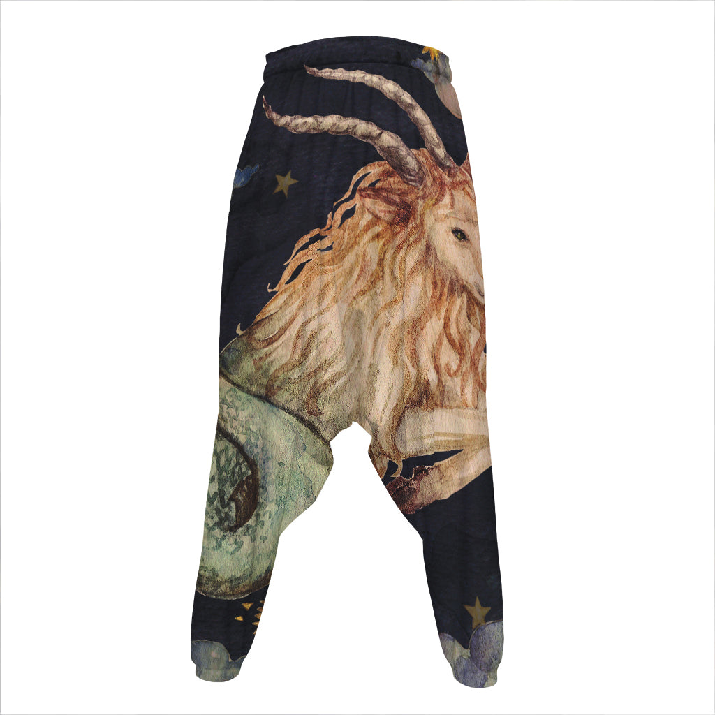 Watercolor Capricorn Zodiac Sign Print Hammer Pants