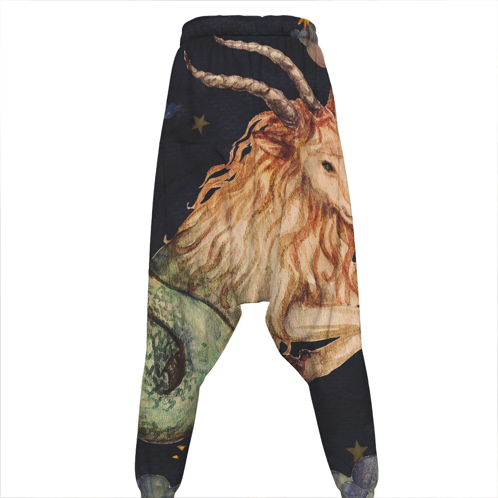 Watercolor Capricorn Zodiac Sign Print Hammer Pants