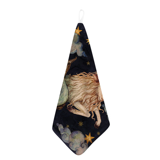 Watercolor Capricorn Zodiac Sign Print Hand Towel