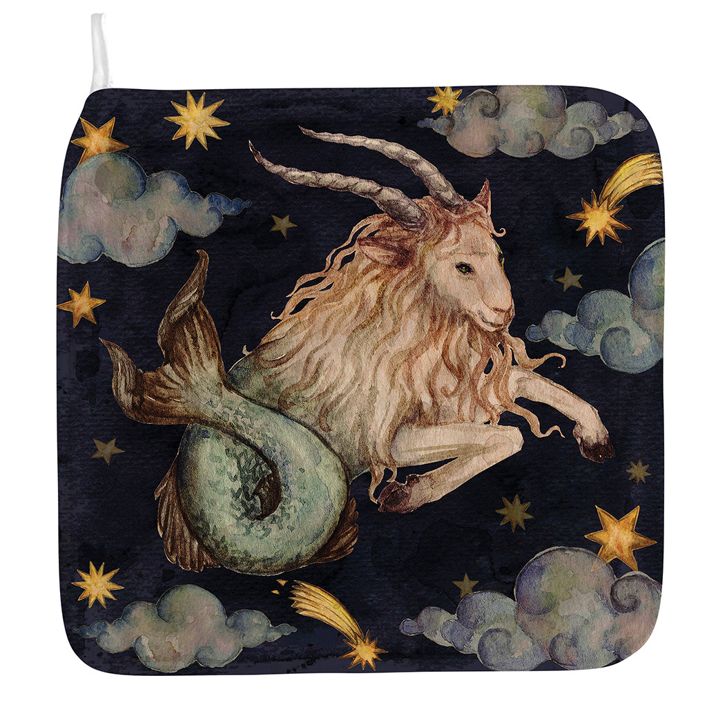 Watercolor Capricorn Zodiac Sign Print Hand Towel