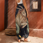 Watercolor Capricorn Zodiac Sign Print Harem Pants