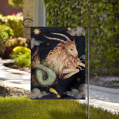Watercolor Capricorn Zodiac Sign Print House Flag