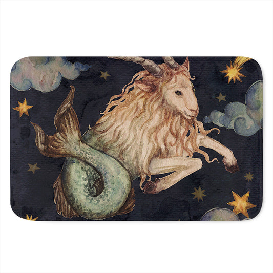 Watercolor Capricorn Zodiac Sign Print Indoor Door Mat