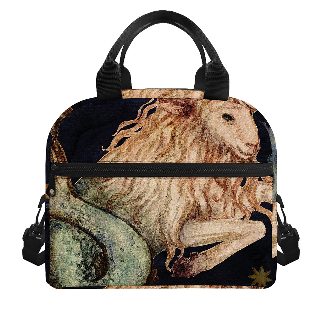 Watercolor Capricorn Zodiac Sign Print Insulated Lunch Bag